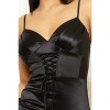 Slickblue Women's Satin Maxi Dress, Caged Waist, Pleated Cami Top, Adjustable Straps, Blue/Deco Rose/Black, Size S-L - 4 of 4