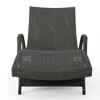 Wicker Patio Chaise Lounge with Adjustable Back, Poolside Sunbathing Chair with Foldable Legs, Waterproof Outdoor Chair -Christopher Knight Home - 4 of 4
