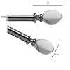 Versailles Crystale Egg Finial Steel Heavy Duty Curtain Rod Set for Windows Brushed Nickel - 3 of 4
