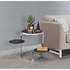 Lynch Side Table Black/Chrome - Acme Furniture: Tempered Glass, Adjustable Height, Metal Frame, 20" Height - 2 of 4