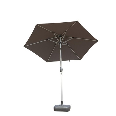 Maggift Outdoor Patio Umbrella with 6 Sturdy Ribs, Push Button Tilt and Crank, Waterproof, UV-Resistant Uitable for Garden, Gray, 90"*90"*86.64"