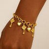Gold Titanium Steel Key & Heart Classic Women's Bracelet - 2 of 4