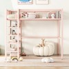 Whisen Morden Design Metal Loft Bed with 4-Tier Shelves and Storage - 2 of 4