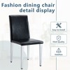 FURNIinspire Dining Chairs Set Of 2 PU Dining Chairs For Dining Room, Silver Metal Legs Versatile And Comfortable Dining Chairs, Black, 16"*19"*35" - 4 of 4