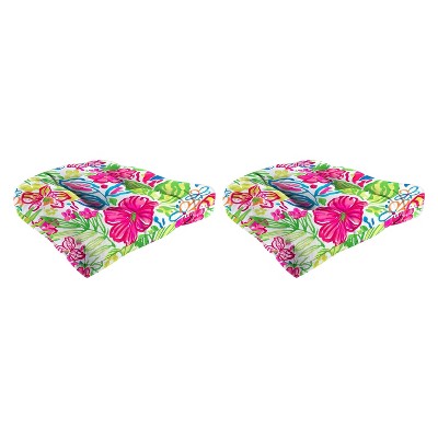 Jordan Manufacturing Outdoor Set Of 2 19" x 19" x 4" Wicker Chair Cushions In Valeda Island