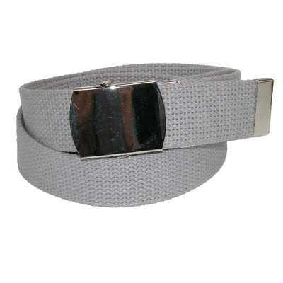 Ctm Cotton Adjustable Belt With Nickel Buckle, Grey : Target