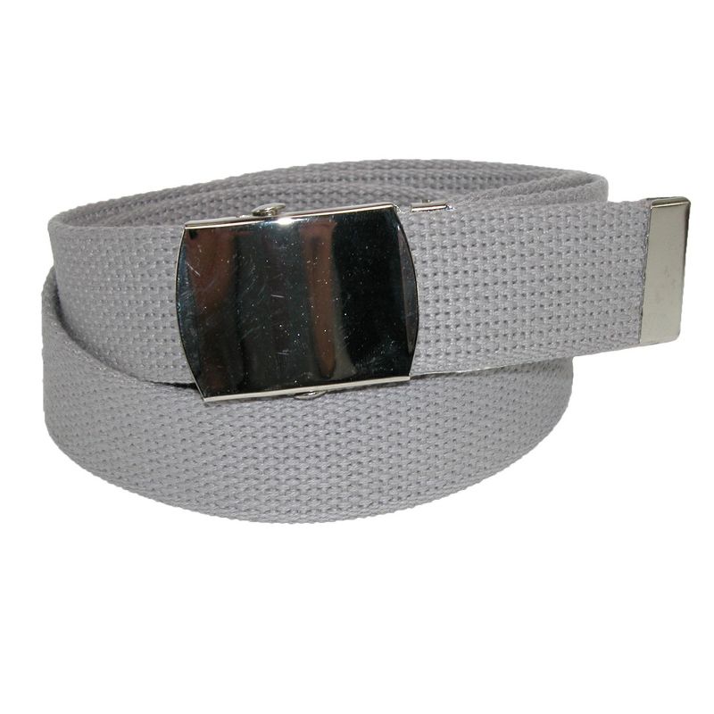 CTM Cotton Adjustable Belt with Nickel Finish Buckle (Pack of 3), 1 of 3