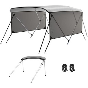 3 Bow Bimini Tops for Boat, Boat Canopy with 2 Removable Side Curtains, 4 Adjustable Windproof Ropes, Marine Grade Canvas for Sun Protection - 1 of 4