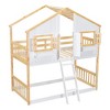 Dolonm Twin over Twin House Bunk Bed with Roof,Window,Window Box, Door , with Safety Guardrails and Ladder - 2 of 4