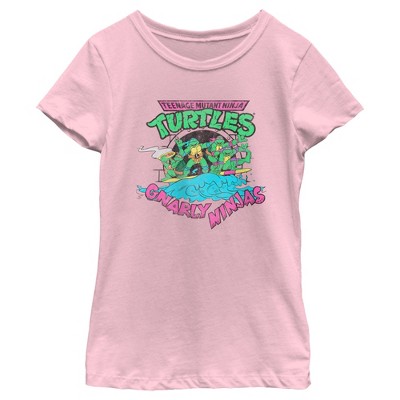 Girl's Teenage Mutant Ninja Turtles Turtle Power Circle T-Shirt - Athletic  Heather - Large