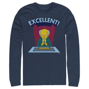 Men's The Simpsons Excellent Burns Long Sleeve Shirt - 1 of 4
