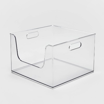 Medium Bathroom Organizer Bin with Handles Clear - Brightroom™