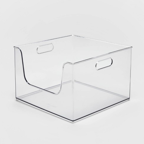 Stackable Large Bin Front Opening Clear Plastic - Brightroom™