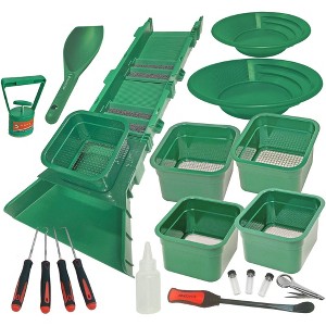 Sluice Box Compact Gold Panning Kit; portable sluice box and 5 classifier sifting pans; huntley spoon; paydirt scoop - 1 of 4