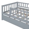 PAGED Twin Size Daybed Modern Simple Wooden Bed Frame with Trundle, Guardrail and Opening for Bedroom, Living - 4 of 4