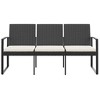 3-seater Garden Bench Black Polypropylene 3-Seater Durable - 3 of 4
