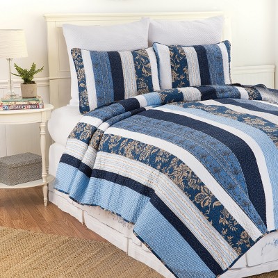 C&F Home Lakeland Patchwork Cotton Quilt Set - Reversible and Machine Washable