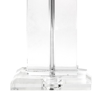 Modern Clear Crystal Table Lamp with Cotton Shade