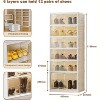 coucheta Foldable Shoe Storage Box, 9 Tier 18 Pairs Portable Shoe Rack Organizer with Magnetic Door, Plastic Stackable Cabinets for Entryway, Hallway - 2 of 4