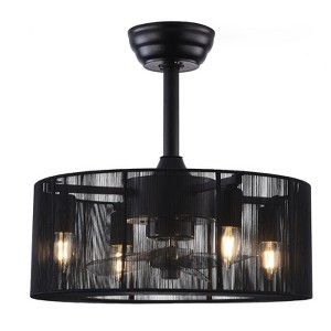 YIYIBYUS 18In Indoor Black Industrial Closed 3-Blade Ceiling Fan with Remote Control - 1 of 4