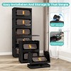 GlasFlength Decorative Storage Cabinets Accent Cabinet Folding Storage Cabinet Free standing Cabinet for Living Room, Black, 23.62"*13.78"*48.43" - 4 of 4