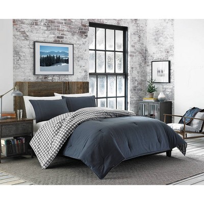 Charcoal Cotton Reversible Full Comforter Set with Shams