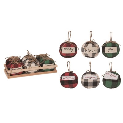 Transpac Polyester 4.75 in. Multicolor Christmas Stuffed Ball Gift Card Holder Ornament In Display Set of 12