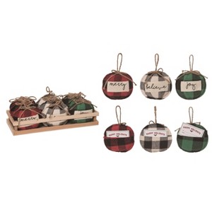 Transpac Polyester 4.75 in. Multicolor Christmas Stuffed Ball Gift Card Holder Ornament In Display Set of 12 - 1 of 2
