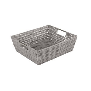 Simplify Rattan Tote with Sterling Silver Handles Gray - 1 of 4