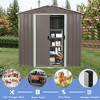 8ft x 4ft Outdoor Metal Storage Shed with Metal foundation,Gray - 2 of 4