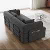 78.7-Inch Green Chenille Folding Mattress Sofa with Cylindrical Pillow Floor Sofa Lounge Couch for Living Room Bedroom Lounge Studio - 3 of 4