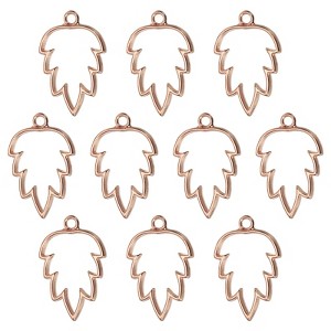 Unique Bargains Alloy Necklace Resin Casting Maple Leaf Shaped Pendant Frames 1.4" 20 Pcs - 1 of 4