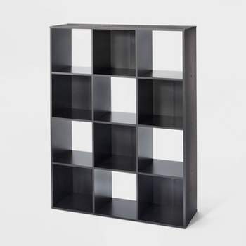 11" 12 Cube Organizer Shelf Espresso Brown - Room Essentials™
