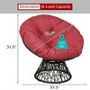 Costway Rattan Papasan Chair Ergonomic Chair 360-degree Swivel Soft Cushion Garden Red\ Black\Green - 3 of 4