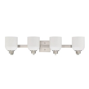 Sunset 4-Light Quartz Vanity Satin Nickel Opal Glass - 1 of 4
