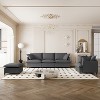 3PC Sofa Set, Modular Chenille Upholstered Sectional Sofa, 3 Seater Sofa with Armchair & Movable Ottoman, 5 Seat Indoor Furniture Set - ModernLuxe - 2 of 4