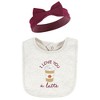 Hudson Baby Infant Girl Cotton Bib and Headband or Caps Set, Pumpkin Spice, One Size - 3 of 4