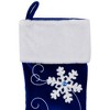 Northlight 20.5-Inch Royal Blue Velvet and White Snowflake Christmas Stocking - 3 of 4