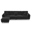 Modern L-Shaped Convertible Sofa: 5-Seat Cloud Chenille Couch with Ottoman, Reversible Design, Free Pillows - Perfect for Living Room & Apartment - 4 of 4