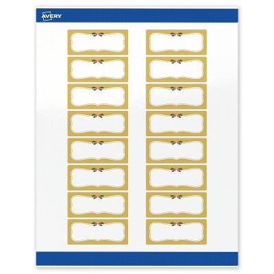 Avery Labels, 1" x 2-5/8", Gold-Metallic Berries, Glossy, 160ct