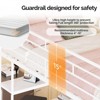 VINGLI Twin Loft Bed with 15 Inches Guardrail/ Desk/Flat Rungs/LED/2 Charging Stations/Storage Shelves/Dresser, Heavy Duty Metal Support Slat, White - 3 of 4