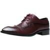 Santimon Men's Snake-Embossed Wingtip Brogue Dress Oxford Shoes - 2 of 4