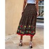 Womens Summer Skirts Elegant Floral Boho Flowy High Waist Casual Beach Skirt - 2 of 4