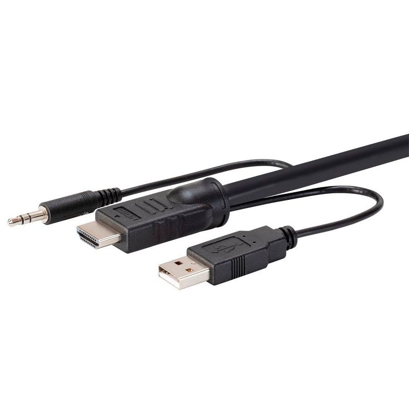Monoprice HDMI USB 3.5mm Audio Combo Cable - 10 Feet, 4K@60Hz, HDR, for KVM Switches - Switch Series, 4 of 7