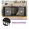 71 Inch Dog Kennel Furniture Heavy Duty Cage With Sliding Doors Indoor Wooden Double Dog Crate Furniture TV Stand End Table Pet Furniture - 4 of 4