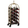Kings Brand Furniture Erin Luggage Cart Wine Rack (Gold/Black) - 2 of 4