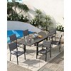 Patio Stackable Chairs Set of 2, Outdoor Aluminum Stacking Dining Chairs with Textilene Fabric for Outdoor, Patio, Deck, Backyard - 2 of 4