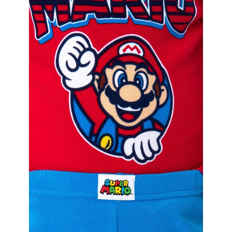 Super Mario Bros. Boys' Video Game Shirt Pants and Shorts 4 PC Pajama Set, 5 of 8