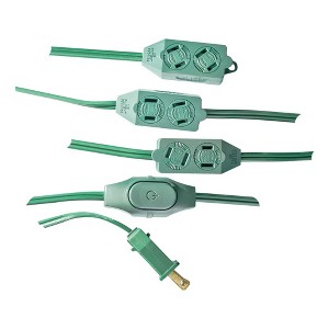 GoGreen Power (GG-24509GN) 18/2 SPT-2 Gauge 9-Outlet Extension Cord with Safety Fuse Male Plug, Green, 9 ft - 1 of 4