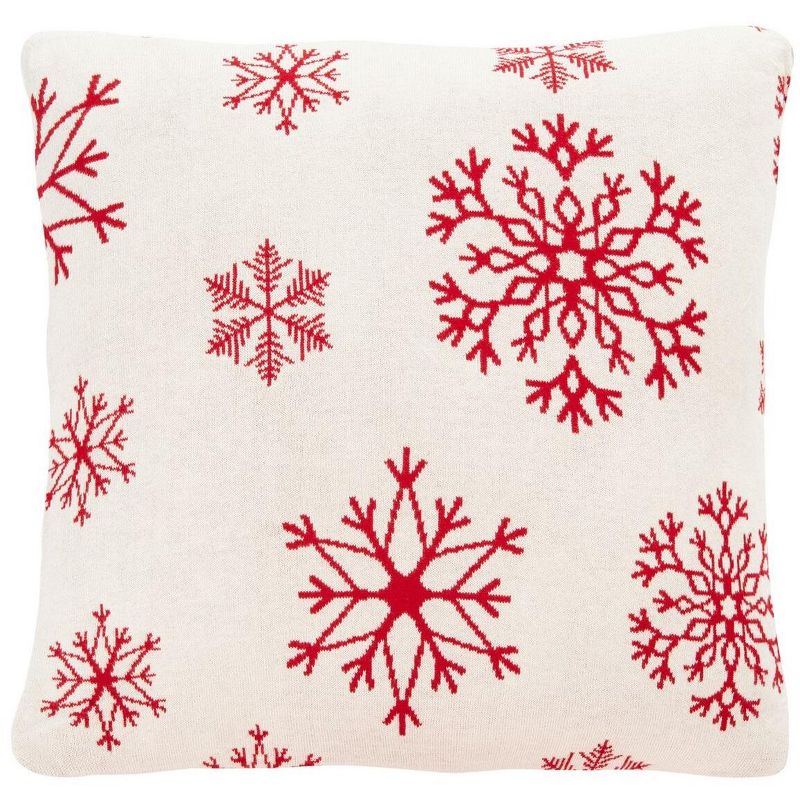 Snow Flake Pillow - Red - 20" X 20" - Safavieh., 3 of 4